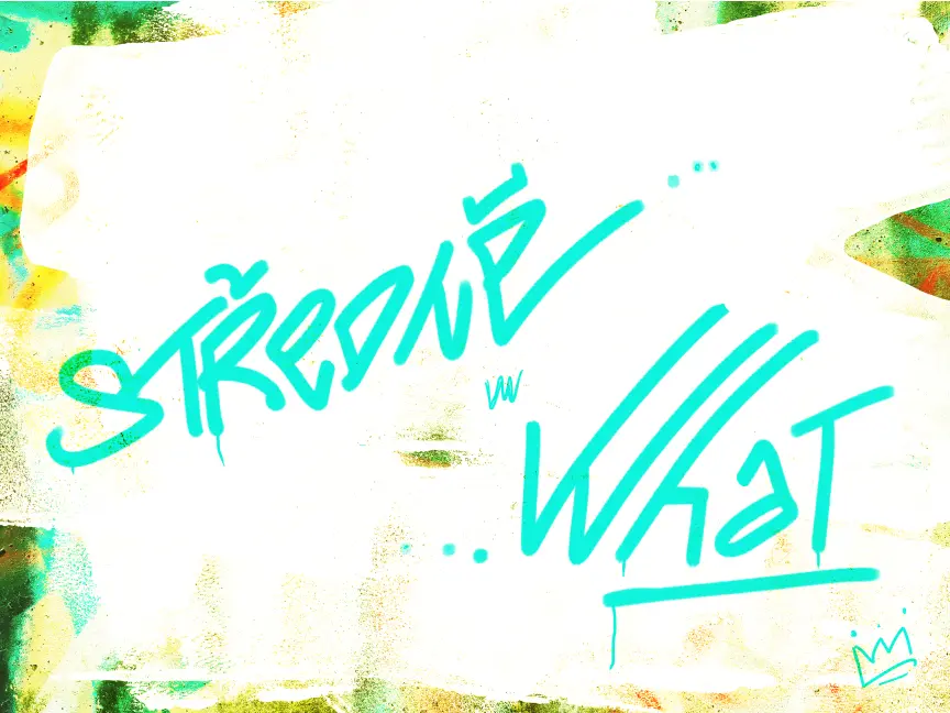 obrázek nápis středně what