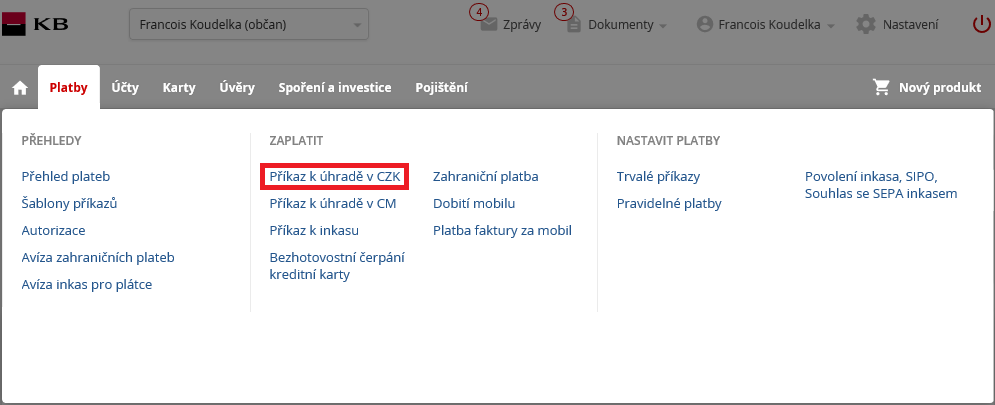Jak stornovat okamzitou platbu?