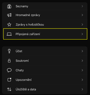 obrazovka aplikace whatsapp