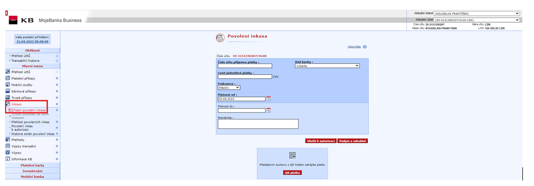 Jak Zadat Povolen Inkasa Vinternetov m Bankovnictv MojeBanka Business Jak Zadat Povolen Inkasa Vinternetov m Bankovnictv MojeBanka Business