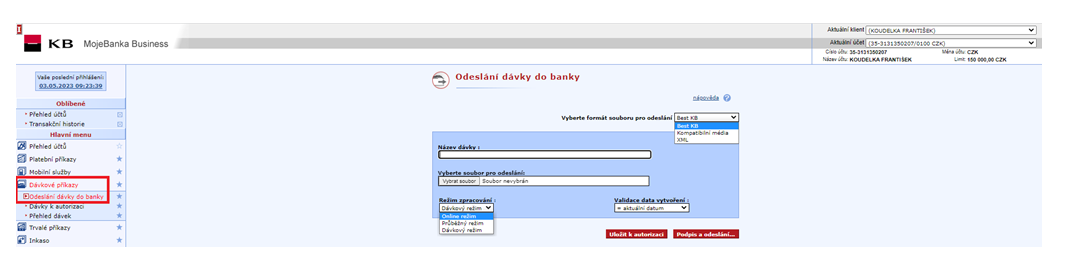 Jak Importovat D vku P kaz V Internetov m Bankovnictv MojeBanka Jak Importovat D vku P kaz V Internetov m Bankovnictv MojeBanka