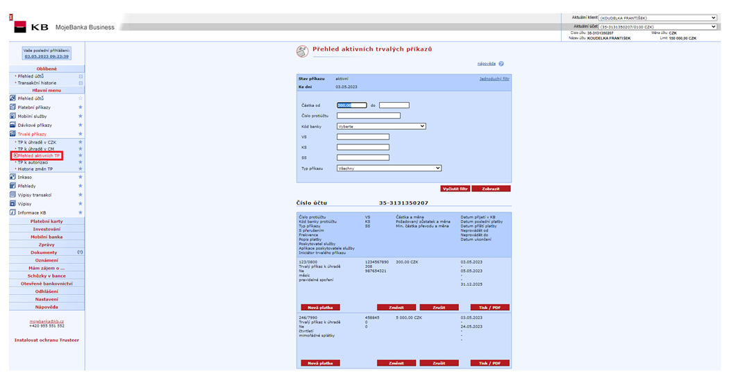 Jak Zadat Trval P kaz V Internetov m Bankovnictv MojeBanka Business Jak Zadat Trval P kaz V Internetov m Bankovnictv MojeBanka Business