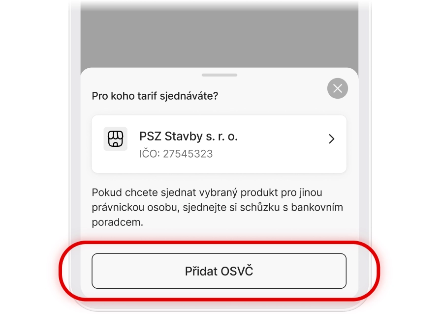 Přidání podnikatelů