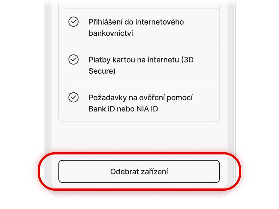 Odebírání zařízení