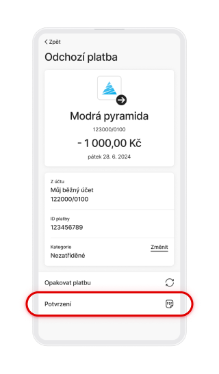 Potvrzení o platbě