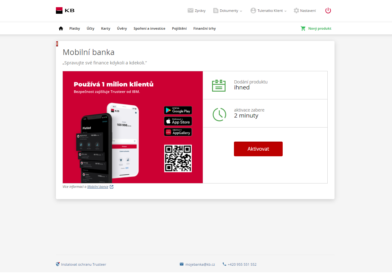 Jak Vygenerovat QR K d V Internetov m Bankovnictv MojeBanka MojeBanka 