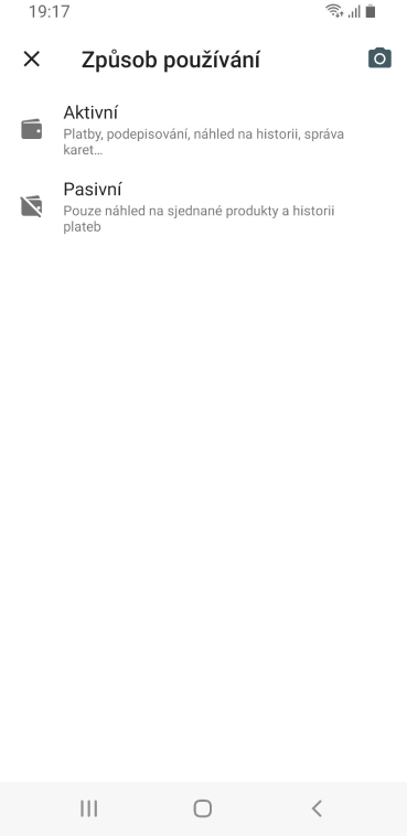 Výběr režimu používání
