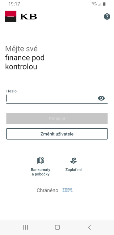 Mobilní banka přihlášení