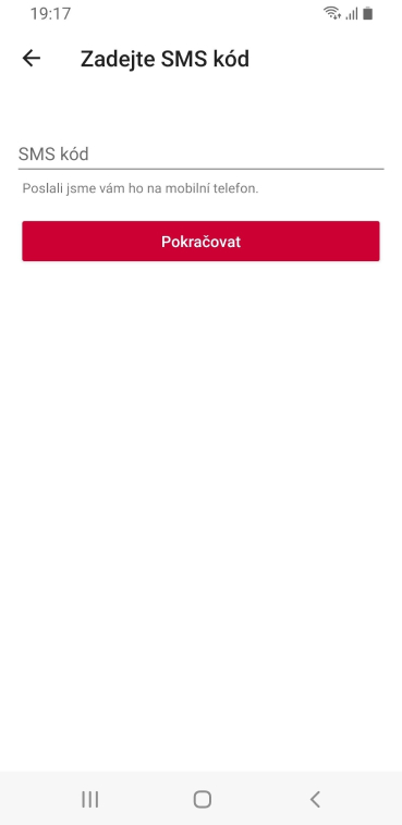 Opsání kódu z SMS