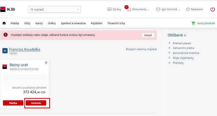 Jak Z skat Potvrzen O Platb Vinternetov m Bankovnictv MojeBanka 