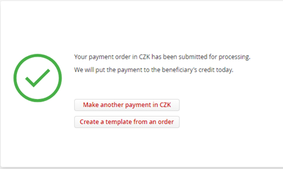 payment order confirmation screen