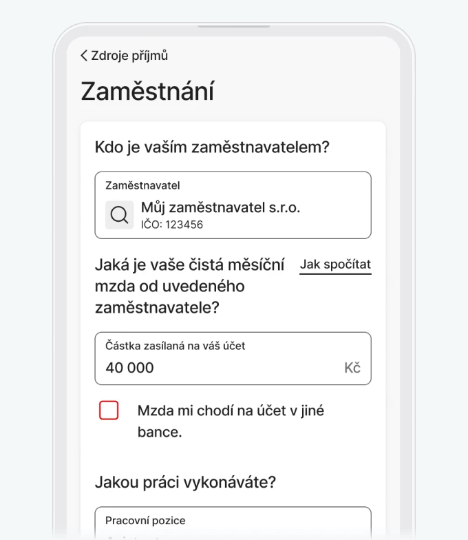 screen z aplikace o zaměstnání