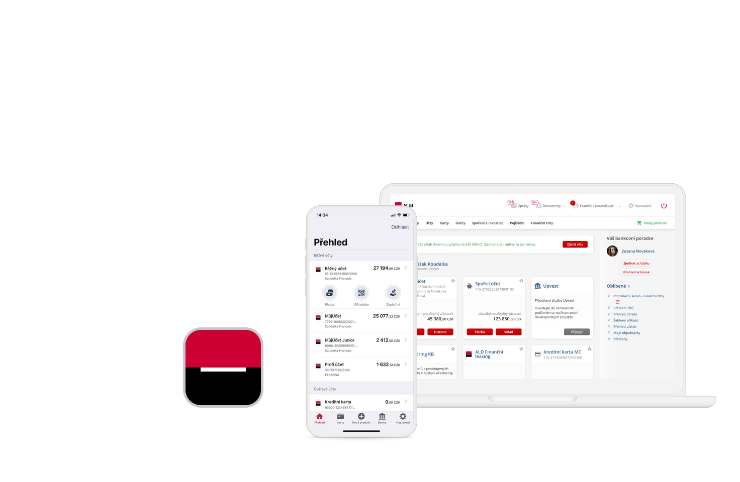 Price list of MojeBanka/Mobilní banka products