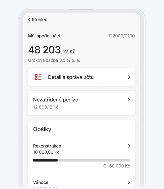 Lepší zobrazení úrokové sazby spořicího účtu