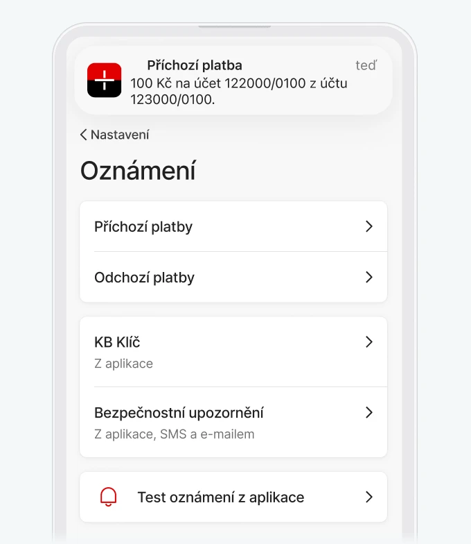 Oznámení o pohybech na účtu